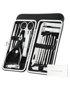 Kit de Manicura y Pedicura BADGIRRL 19 Piezas Acero Inoxidable