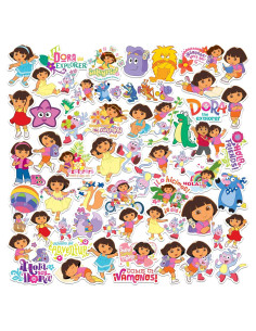 Calcomanías Deluxe Dora La Exploradora 50ct Vinilo Troquelado