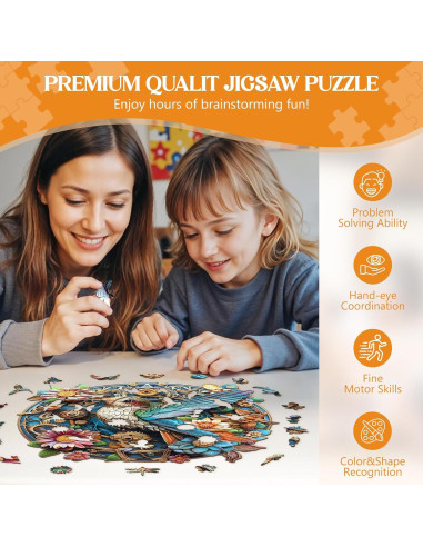 Rompecabezas de Madera Lovpippi Colibrí Elegante 200 Piezas 29x28cm