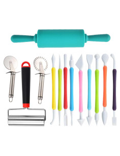 Kit de herramientas de arcilla LANGQUN para niños - 9 piezas