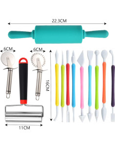 Kit de herramientas de arcilla LANGQUN para niños - 9 piezas 2