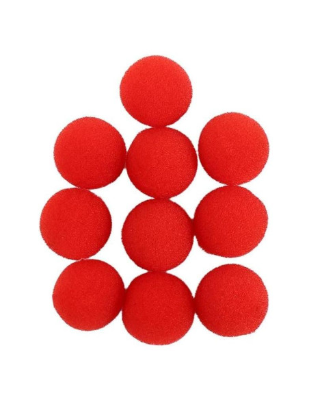10 Bolas de Esponja Rojas para Magia y Comedia - Jinshining