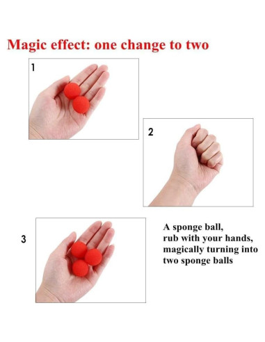 10 Bolas de Esponja Rojas para Magia y Comedia - Jinshining
