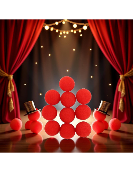 10 Bolas de Esponja Rojas para Magia y Comedia - Jinshining