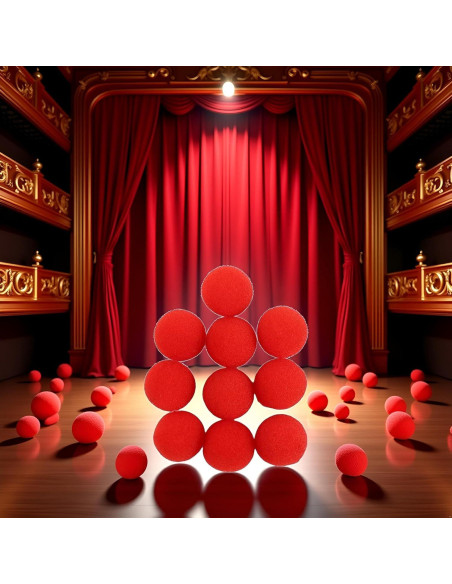 10 Bolas de Esponja Rojas para Magia y Comedia - Jinshining