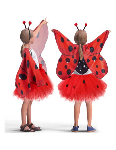 Disfraz de Mariquita para Niñas con Tutú y Diadema - 3 a 7 Años 2