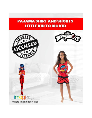 Camiseta y Pantalones Cortos de Pijama Miraculous Rena Rouge 14-16