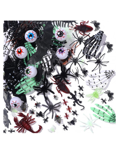 174 Piezas Juguetes de Broma Insectos Falsos Halloween Wayyogh