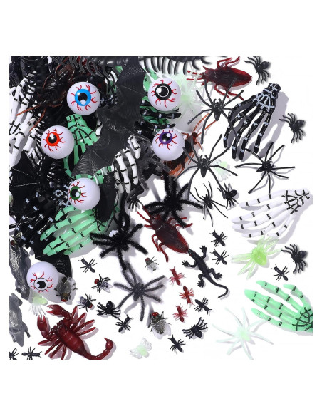 174 Piezas Juguetes de Broma Insectos Falsos Halloween Wayyogh
