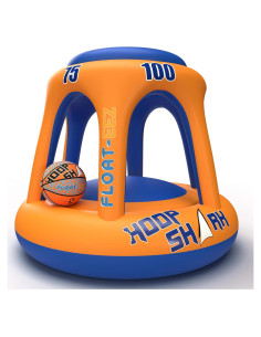 Juego de Aro de Baloncesto Inflable Hoop Shark - Naranja/Azul - Para Piscina