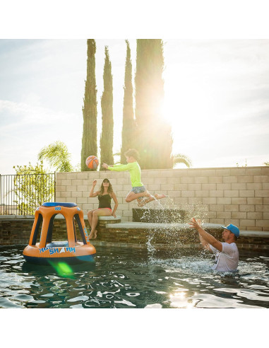 Juego de Aro de Baloncesto Inflable Hoop Shark - Naranja/Azul - Para Piscina