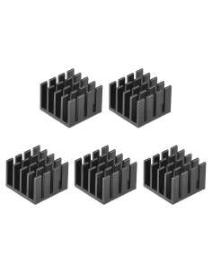 Radiador Térmico Autoadhesivo uxcell 14x14x10mm Negro - 5 Pcs