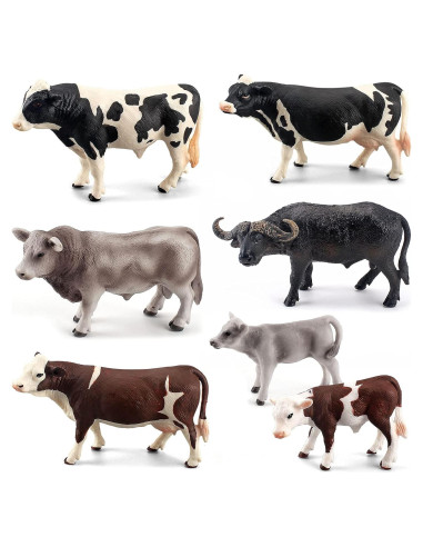 Set de Figuras de Vacas Realistas 7PCS LC JoyCre para Diorama
