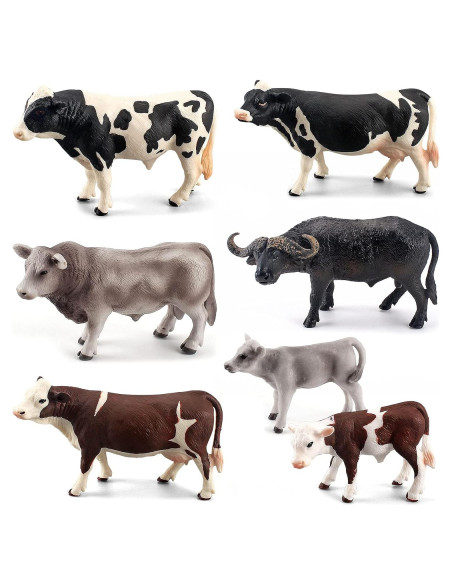 Set de Figuras de Vacas Realistas 7PCS LC JoyCre para Diorama