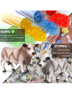 Set de Figuras de Vacas Realistas 7PCS LC JoyCre para Diorama 2