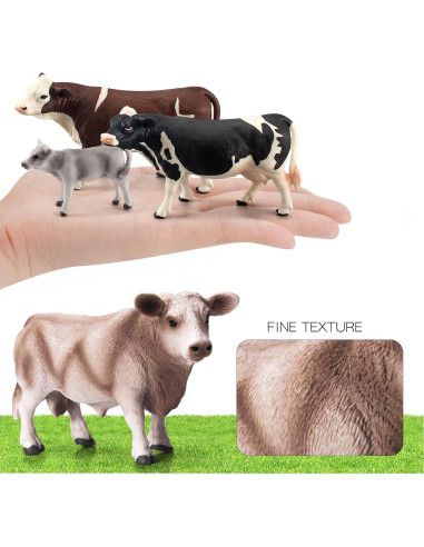 Set de Figuras de Vacas Realistas 7PCS LC JoyCre para Diorama