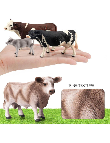 Set de Figuras de Vacas Realistas 7PCS LC JoyCre para Diorama