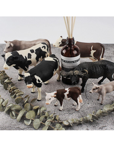 Set de Figuras de Vacas Realistas 7PCS LC JoyCre para Diorama