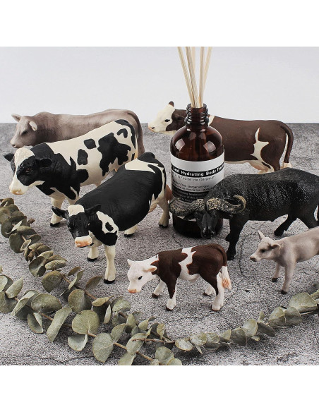 Set de Figuras de Vacas Realistas 7PCS LC JoyCre para Diorama