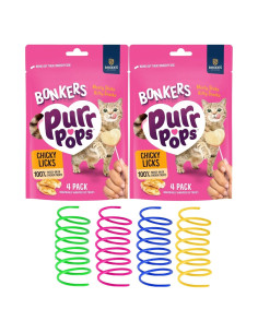 Golosinas Deshidratadas para Gatos Bonkers Purr Pops 8 Unidades