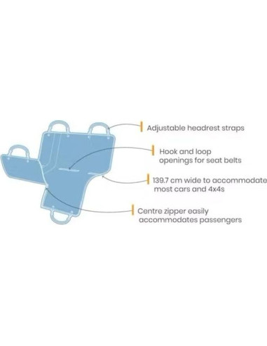 Hamaca para Perros Kurgo Wander 139x142 cm Negra Resistente