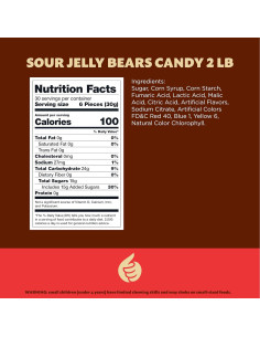 Osos Gummy Ácidos ILIKE! 0.91 kg Sin Gelatina Sabores Frutas 2