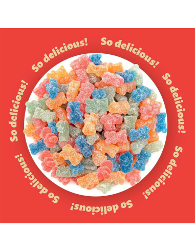 Osos Gummy Ácidos ILIKE! 0.91 kg Sin Gelatina Sabores Frutas