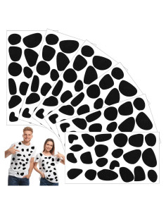 6 Hojas de Fieltro Adhesivo Negro Tatuo para Disfraz de Dálmata