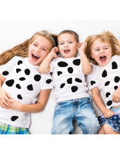 6 Hojas de Fieltro Adhesivo Negro Tatuo para Disfraz de Dálmata 2