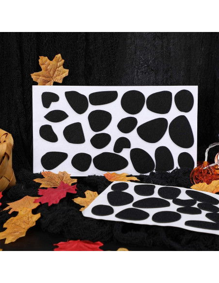 6 Hojas de Fieltro Adhesivo Negro Tatuo para Disfraz de Dálmata