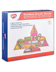 Bloques Sensoriales Arcoíris BOHS - 24 Piezas de Madera para Niños