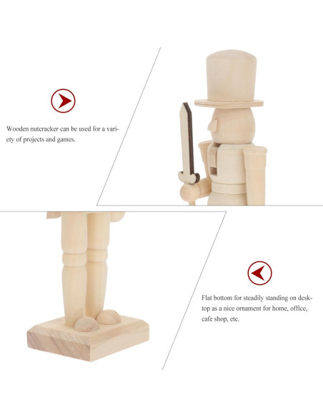 Títere de Madera Sin Pintar Ciieeo 20.5x5.5x4.6cm DIY