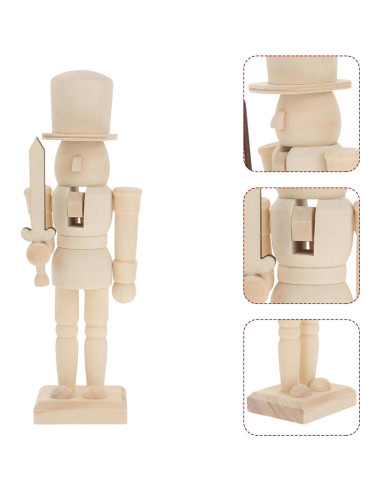 Títere de Madera Sin Pintar Ciieeo 20.5x5.5x4.6cm DIY