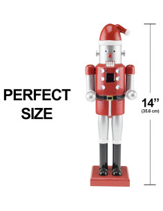 Cascanueces de Madera Robot Santa 35.56 cm Clever Creations 2