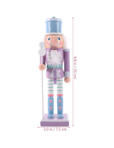 Adorno Cascanueces de Madera VOSAREA 25cm Púrpura Navidad 2