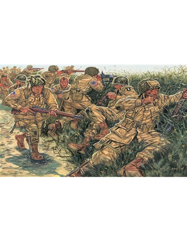 Kit de modelo Italeri 1:72 Paracaidistas WWII 48 piezas