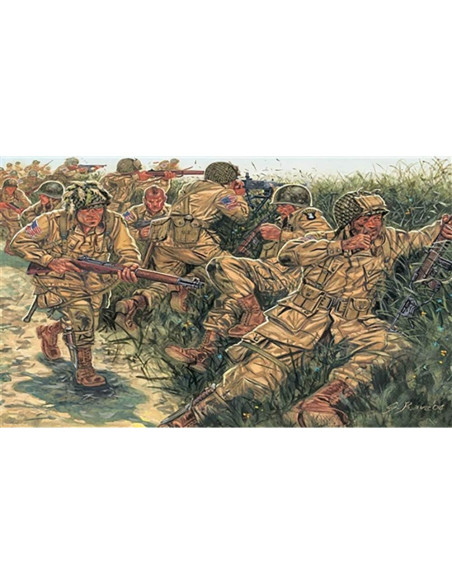 Kit de modelo Italeri 1:72 Paracaidistas WWII 48 piezas