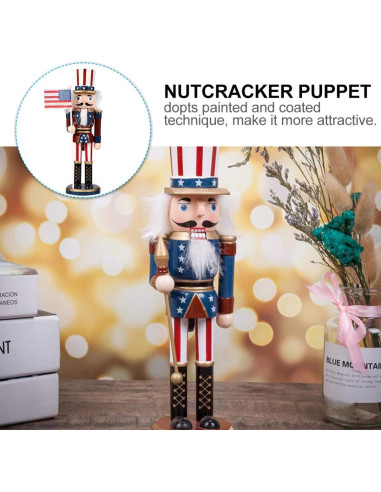 Adorno Cascanueces Patriótico Homoyoyo de Madera 25 cm