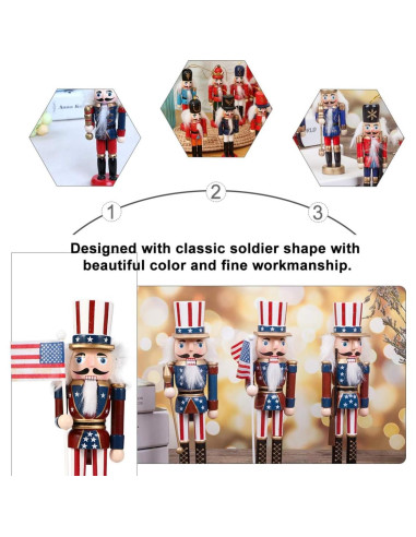 Adorno Cascanueces Patriótico Homoyoyo de Madera 25 cm