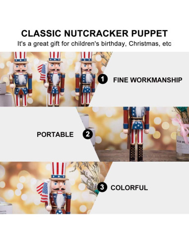 Adorno Cascanueces Patriótico Homoyoyo de Madera 25 cm