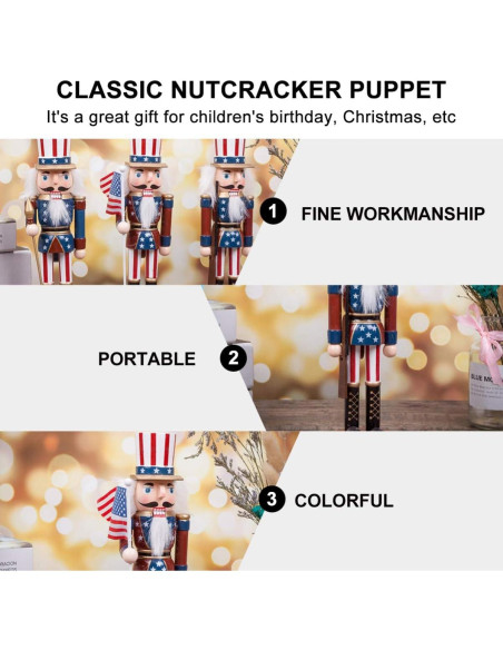 Adorno Cascanueces Patriótico Homoyoyo de Madera 25 cm