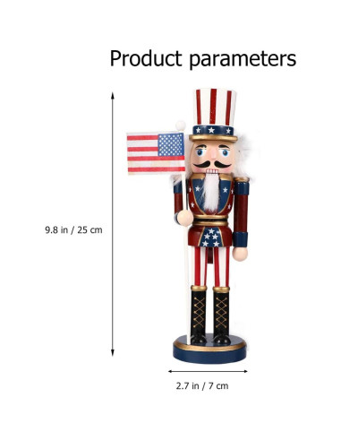 Adorno Cascanueces Patriótico Homoyoyo de Madera 25 cm