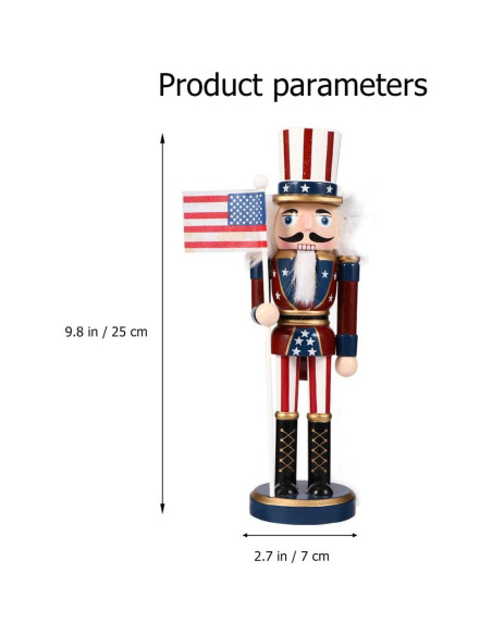 Adorno Cascanueces Patriótico Homoyoyo de Madera 25 cm