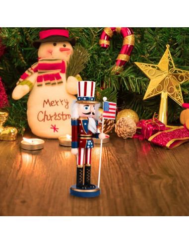 Adorno Cascanueces Patriótico Homoyoyo de Madera 25 cm