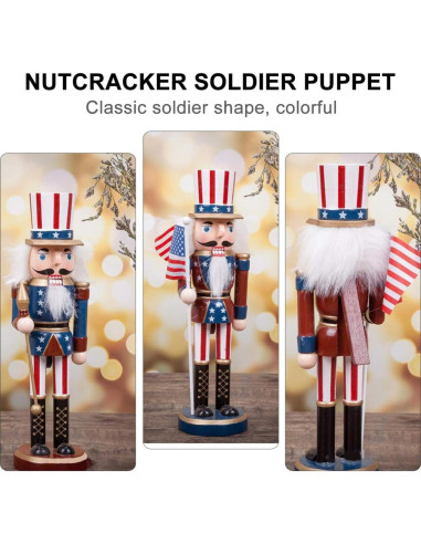 Adorno Cascanueces Patriótico Homoyoyo de Madera 25 cm