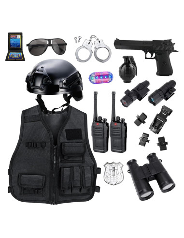 Disfraz de Policía para Niños XY - Chaleco y Casco Táctico