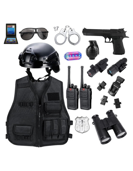 Disfraz de Policía para Niños XY - Chaleco y Casco Táctico