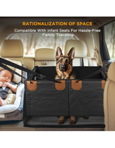 Extensor de Asiento Trasero para Perros BONTHEE Cuero PU Negro