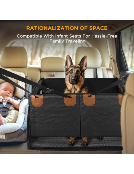 Extensor de Asiento Trasero para Perros BONTHEE Cuero PU Negro