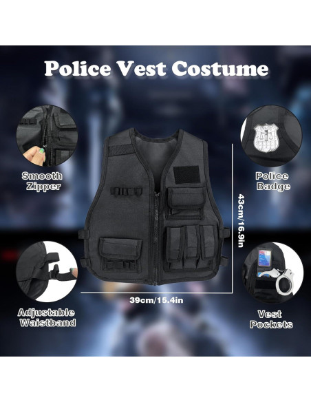 Disfraz de Policía para Niños XY - Chaleco y Casco Táctico